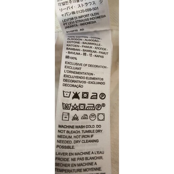 Levis 501 White Distressed Jeans W25 L30 Cotton Denim Straight Leg - Picture 6 of 12